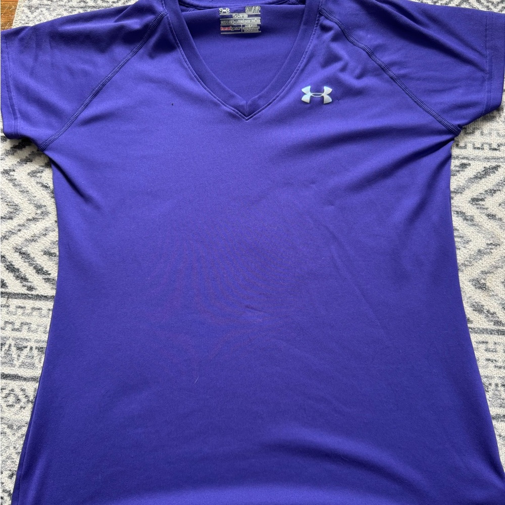 Under Armour Purple Fitted V-Neck T-Shirt
